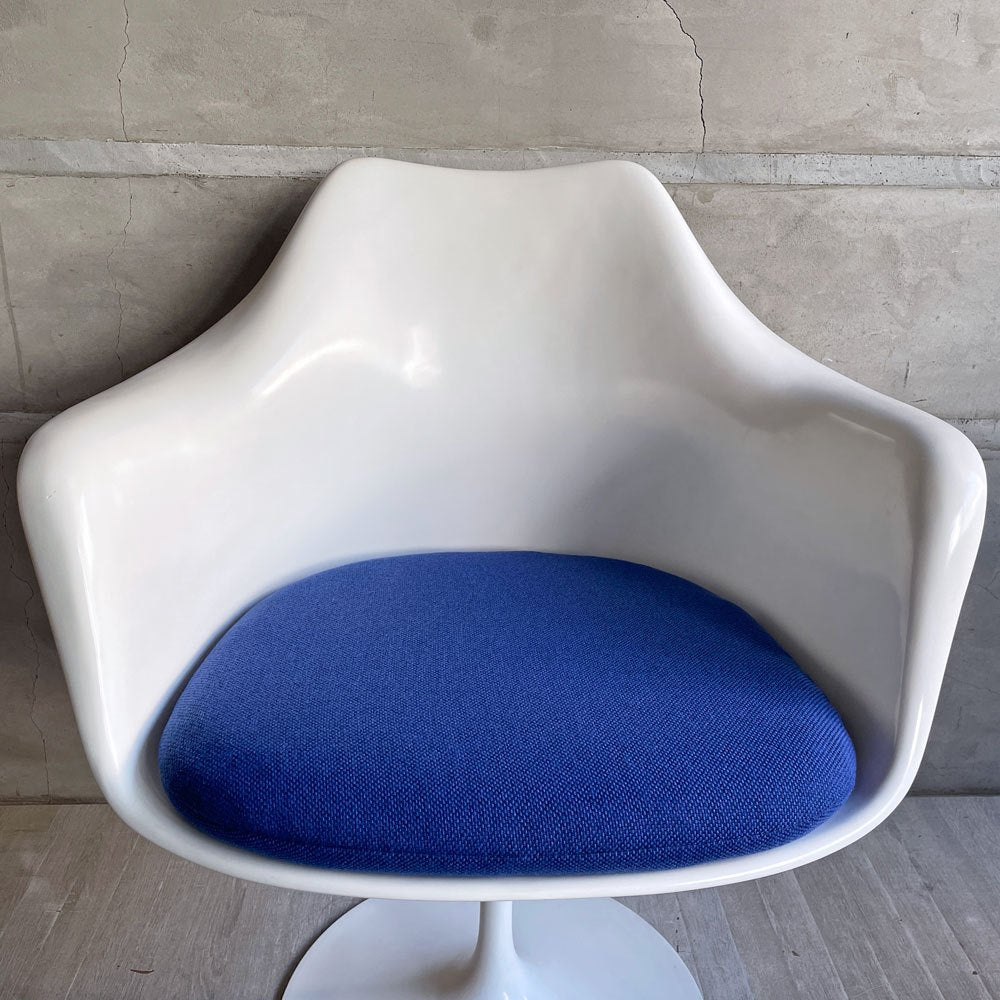 ノル Knoll ビンテージ チューリップチェア アームダイニングチェア 回転式 FRP 座面クッション交換済み エーロ・サーリネン Eero Saarinen スペースエイジ ミッドセンチュリー ♪
