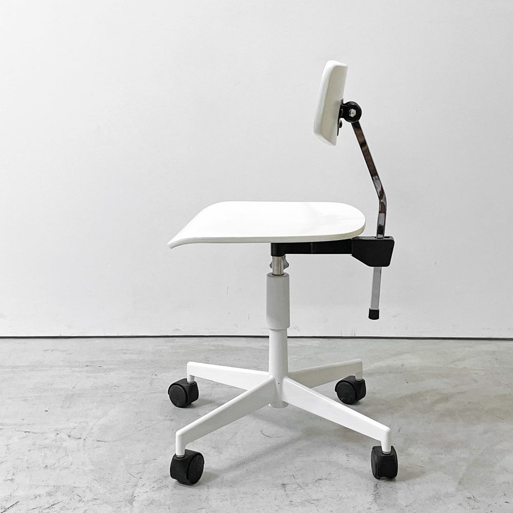 ラボファ Labofa デスクチェア オフィスチェア プライウッド ホワイト ダブルホイール 高さ調整可 デンマーク製 北欧家具 ●