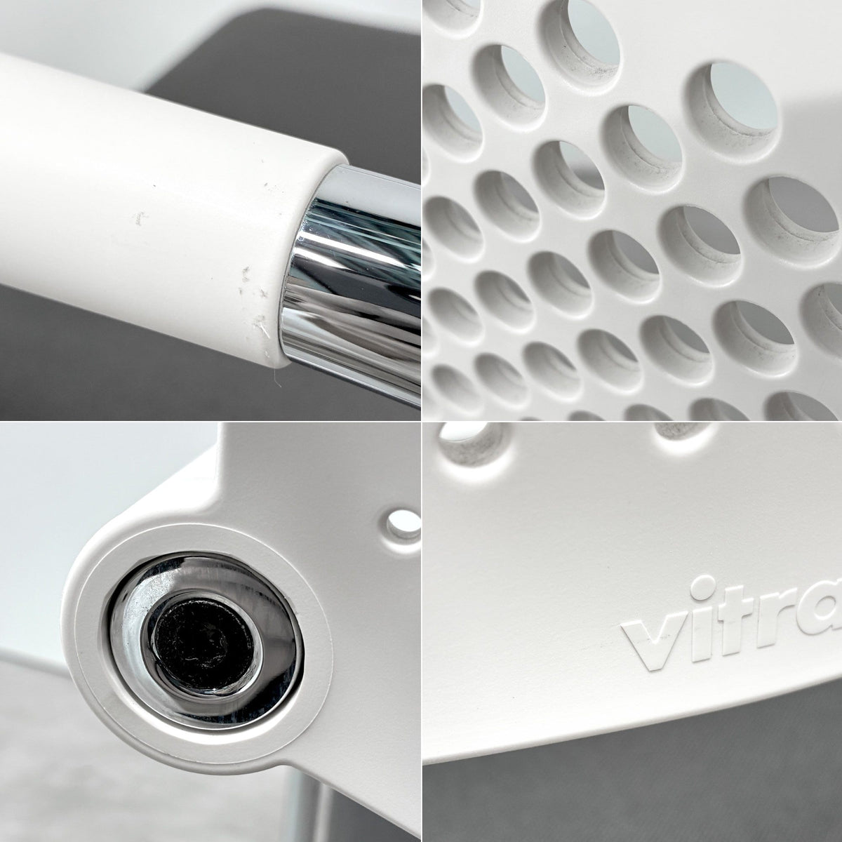 ヴィトラ vitra ビザビ2 Visavis2 アームチェア デスクチェア ホワイト/グレー系 カンティレバー スタッキング可能 アントニオ・チッテリオ A ◎