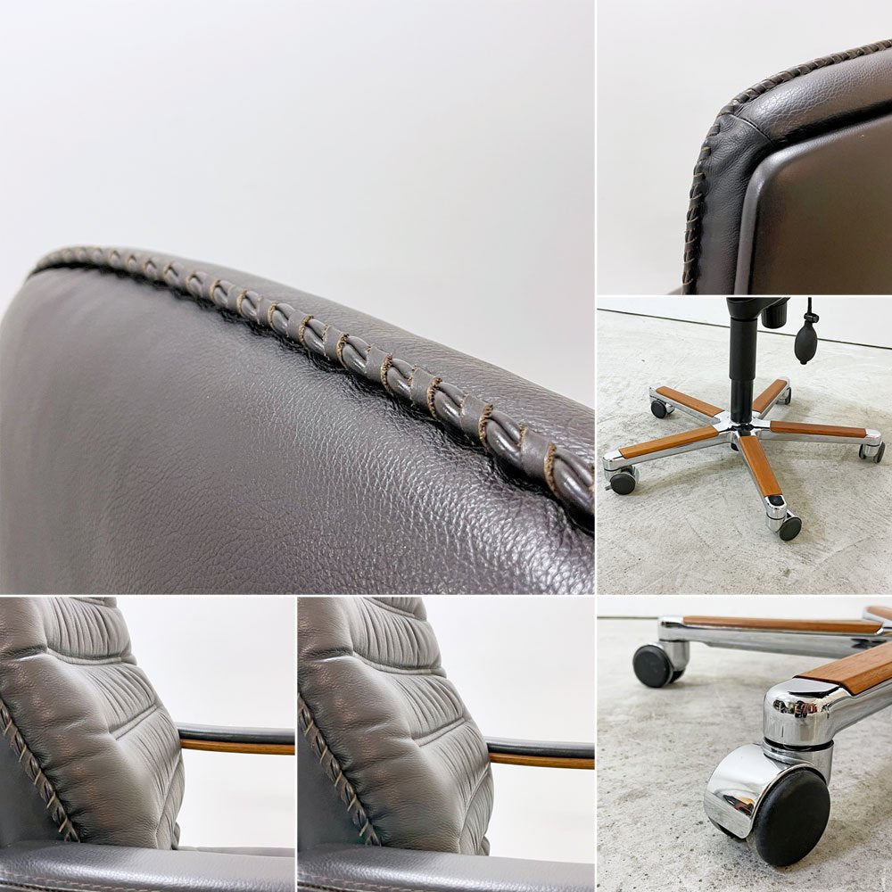 ベルグファニチャー Berg Furniture 89-11 デスクチェア ハイバック エアクッション付き プライウッド 手縫いステッチ デンマーク 参考価格\433,650~ ●