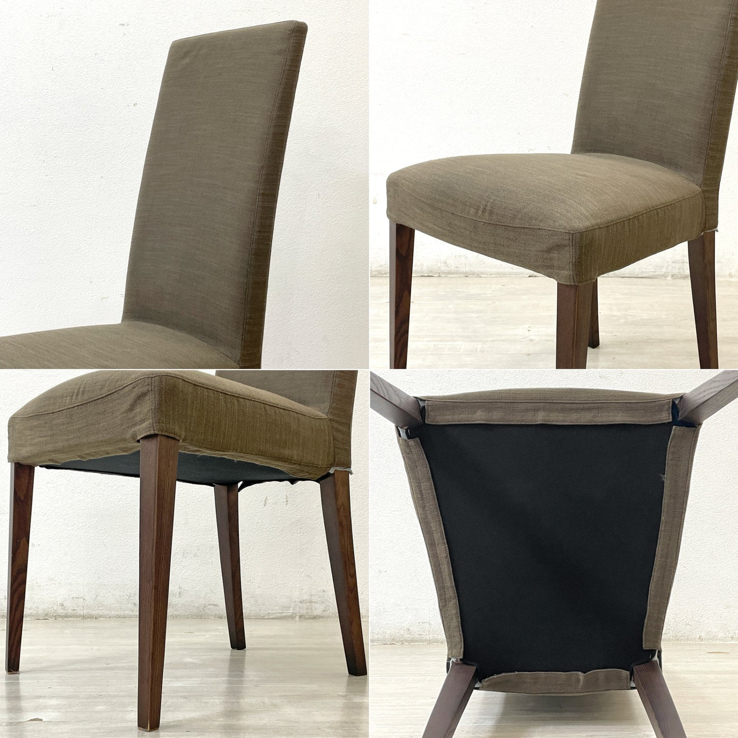 モーダエンカーサ moda en casa キャロラインチェア caroline chair ダイニングチェア ブラウン系 カバーリング 廃番 ●