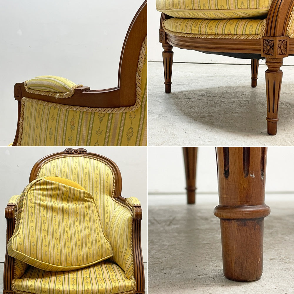 クラシカルデザイン Classical Design  1人掛けソファ ファブリック フルーディング彫り ヨーロピアンクラシカルデザイン B ●