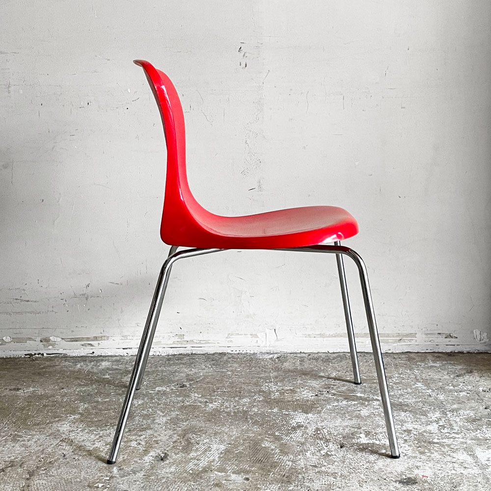 イデー IDEE ヨーンチェア YAWN CHAIR FRP レッド ダイニングチェア 岡嶌要 スペースエイジ 廃番　 ■