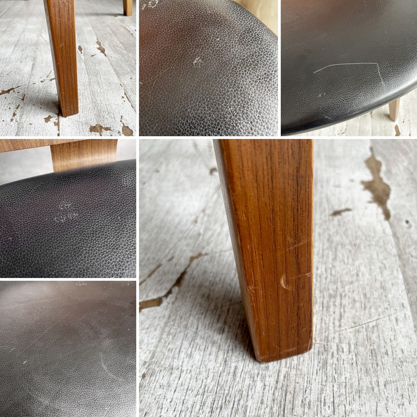 ボーコンセプト BoConcept オーフス Aarhus ダイニングチェア ウォールナット材 プライウッド PVCレザー デンマーク 北欧モダン 廃番 B  ♪
