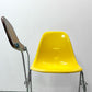 ハーマンミラー Herman Miller サイドシェルチェア セカンド 2ndビンテージ FRP イエロー 肘掛けテーブル付 スクールベース イームズ ●