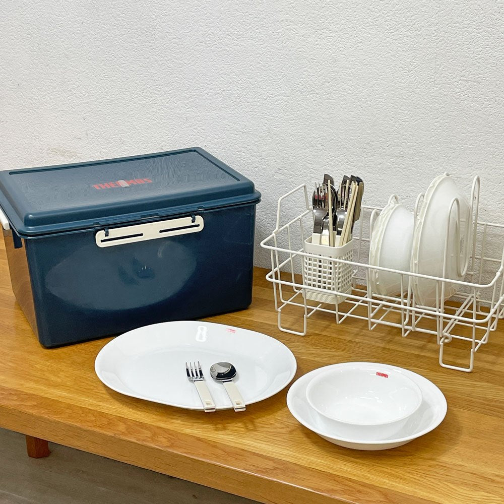 サーモス THERMOS FIELD THERMOSシリーズ ディナーセット RKC-001 4人用 コレール CORELLE キャンプ アウトドア用品 90年代 希少 箱付き 未使用品 ●