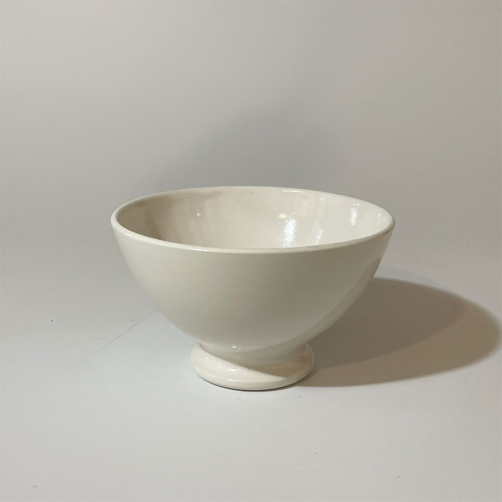 岡田直人 フランスカップ S 11cm ボウル ホワイト 陶芸家 現代作家 B ★