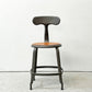 フェールトラヴァイユ FER TRAVAIL ニコルチェア NICOLLE Chair SH45cm ダイニングチェア スチール マットクリア仕上げ 別注モデル レザーパッド付 オレンジ インダストリアル フランス ●