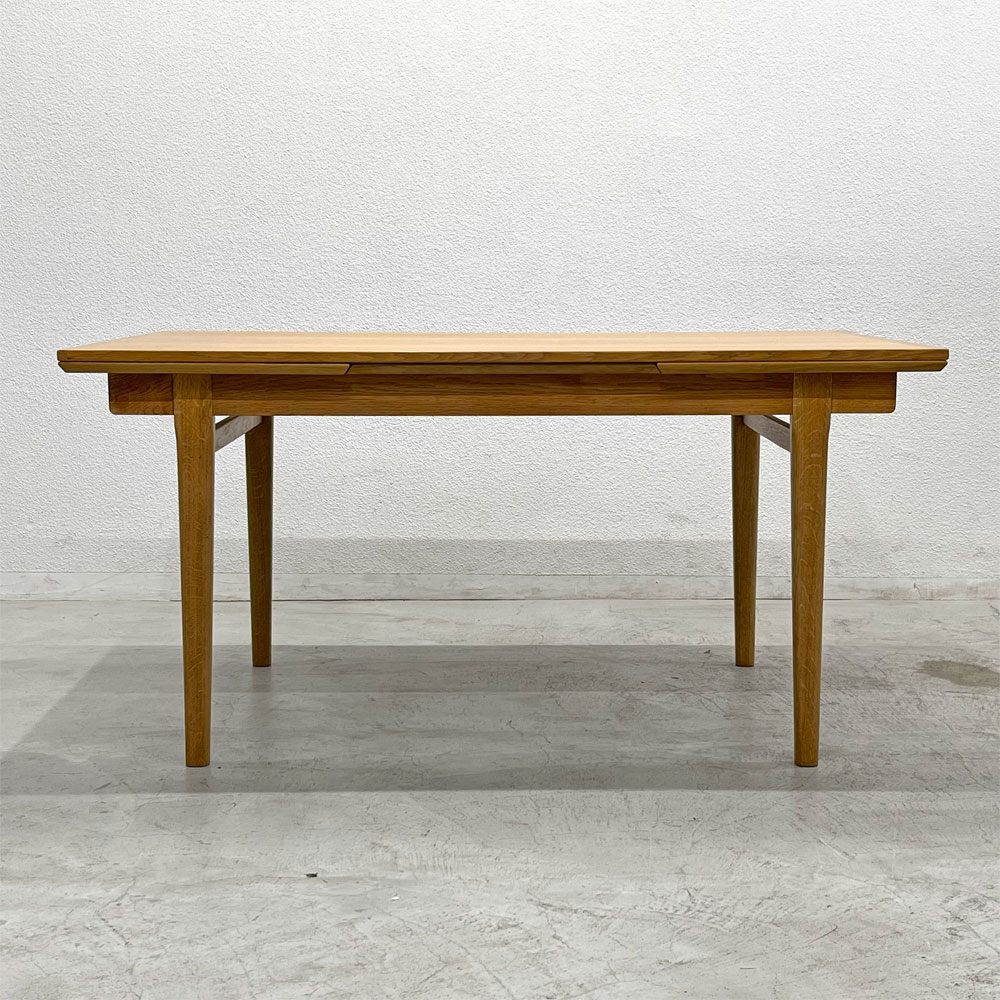 デンマークビンテージ Danish Vintage エクステンションダイニングテーブル オーク材 伸長式 ドローリーフ型 北欧家具 〓