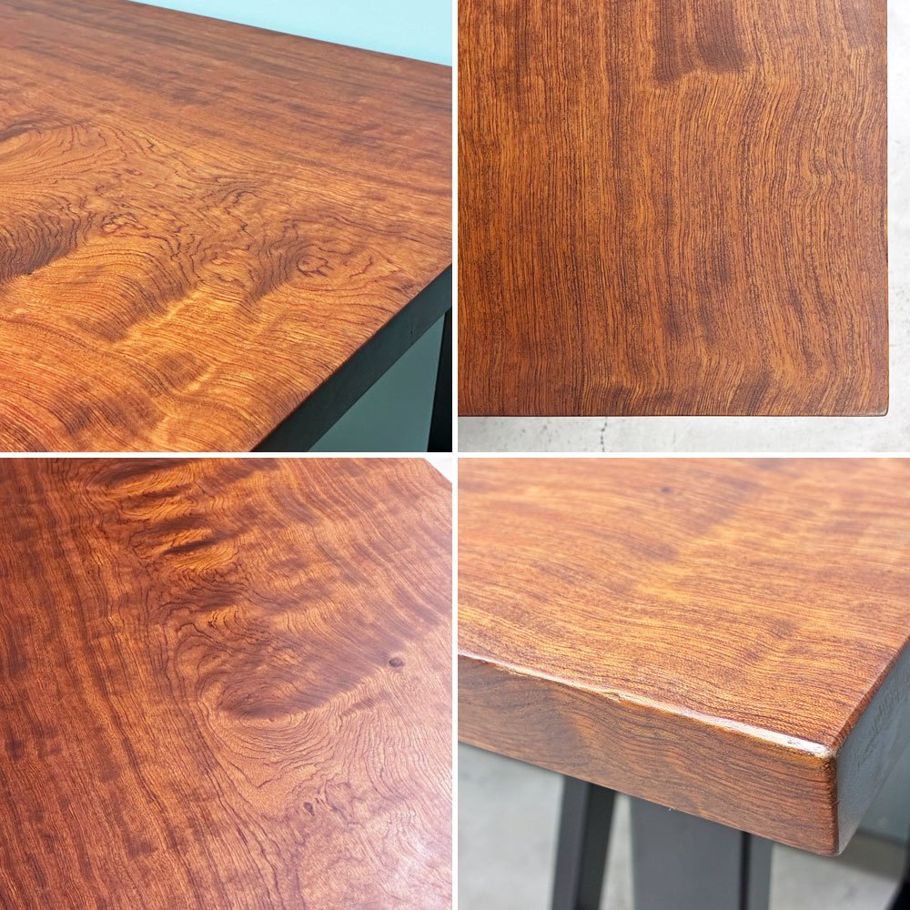 アノニマスデザイン Anonymous Design 天然木 一枚板 ダイニングテーブル スチール脚 W150cm 店舗什器 ◎