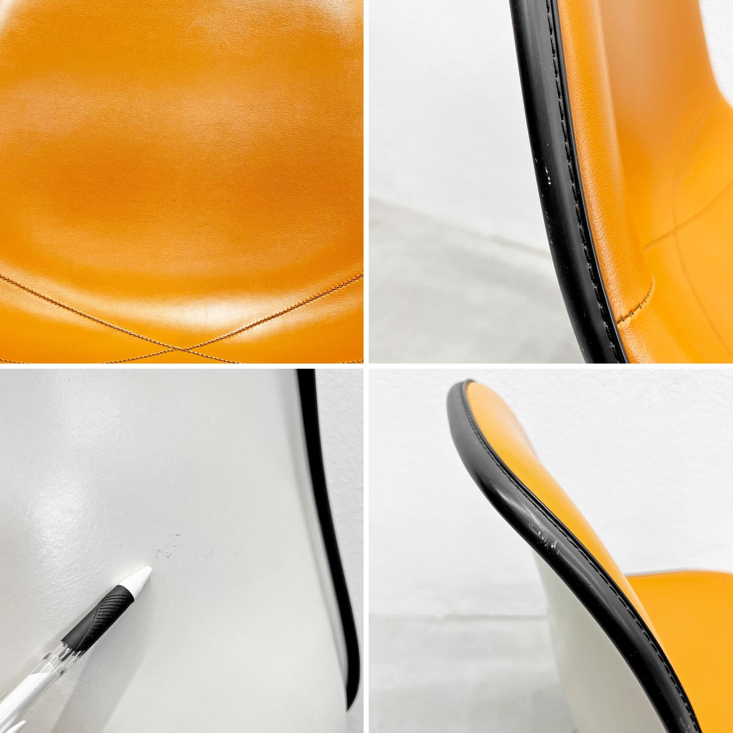 ハーマンミラー Herman Miller サイドシェルチェア セカンド 2nd FRP ナウガレザー エッフェルベース イームズ ビンテージ 〓