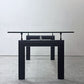 カッシーナ Cassina ル・コルビジェ LC6 ダイニングテーブル ターブル テューブ ダヴィオン テーブル 6 TABLE TUBE D’AVION テクスチャーガラス天板 ブラック ●