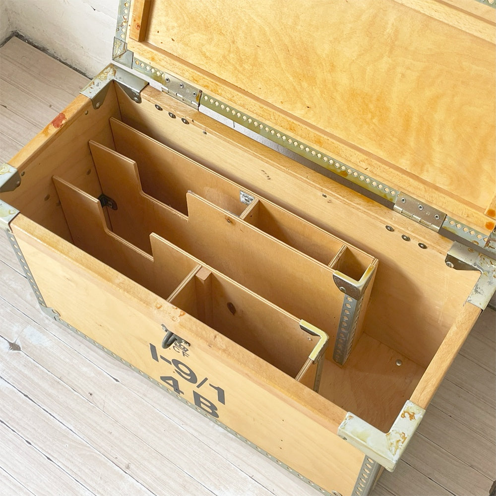 デンマーク軍 ウッドボックス WoodBox 木箱 コンテナ ストレージ ディスプレイ ミリタリー 軍物 軍モノ スツール ベンチ ★