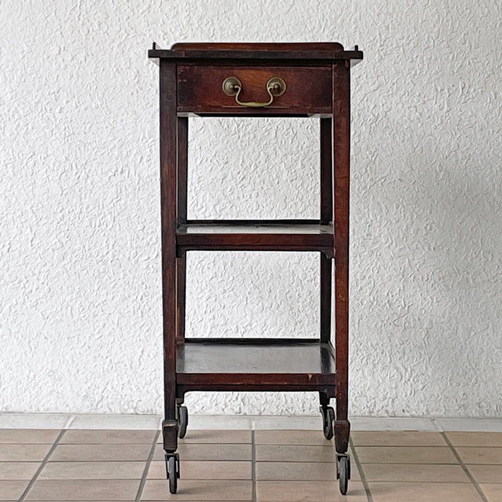 UKビンテージ Vintage オーク材 トロリー キッチンワゴン 1ドロワー 英国家具 アンティーク Antique ◇