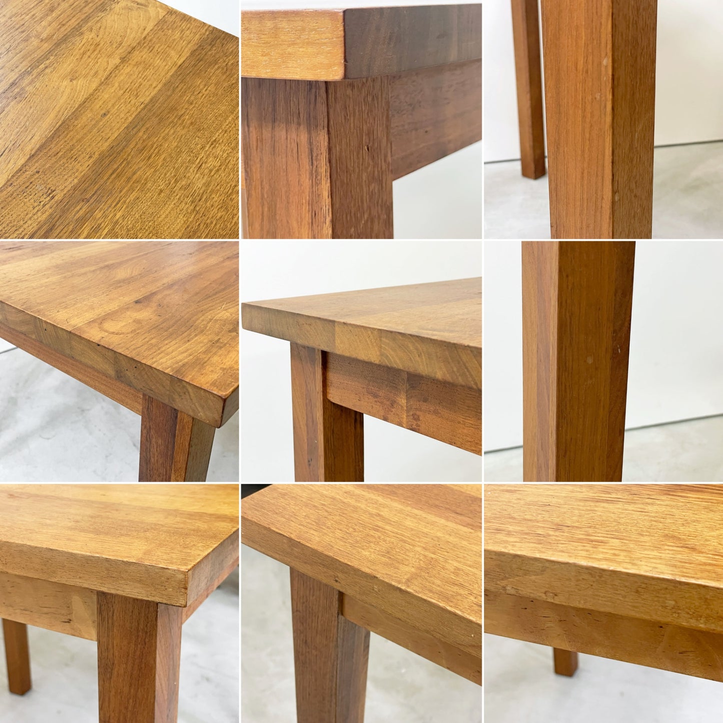 無印良品 MUJI ダイニングテーブル 無垢集成材 W80cm ウォールナット材 スクエア ナチュラルスタイル 廃番 ●
