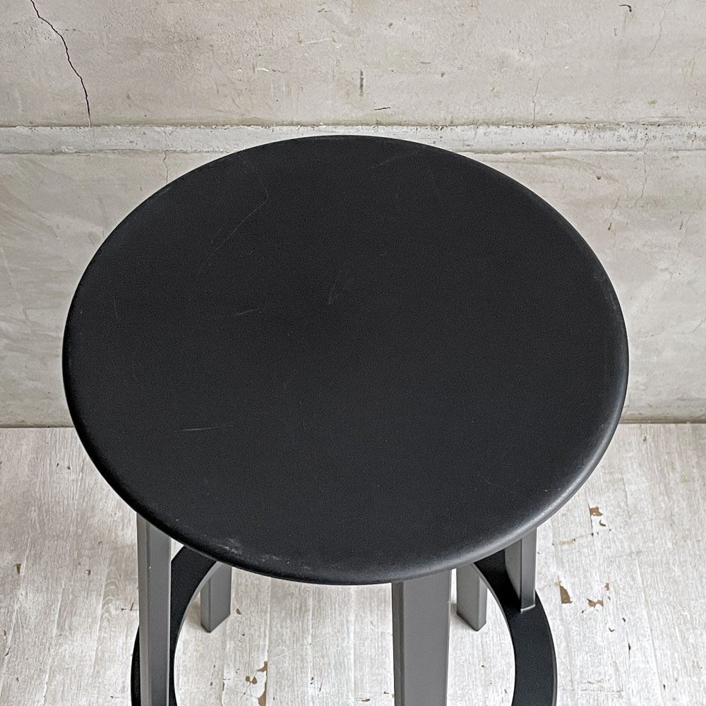 ヘイ HAY リボルバー バースツール ロー REVOLVER BAR STOOL LOW H76cm ブラック 回転式座面 レオン・ランズメイヤー デンマーク 定価¥51,700- B ♪