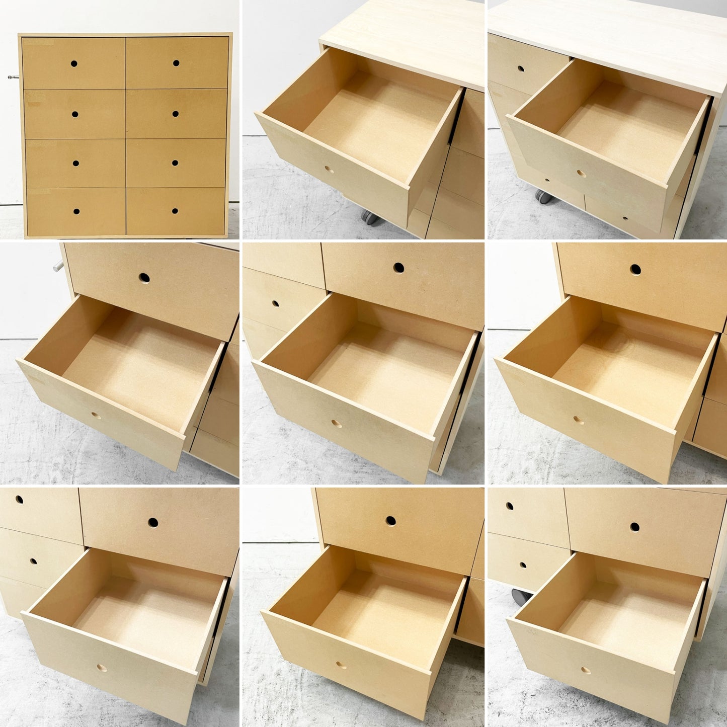 マルゲリータ margherita Storage Cart キャスター付き収納カート 標準タイプ A4書類引き出し収納カート 深め 8杯 シナ合板 定価￥53,680- A ●