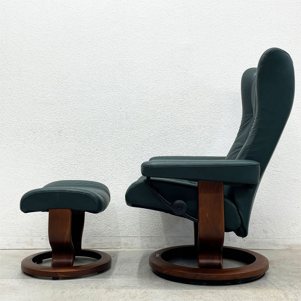 エコーネス EKORNES ストレスレスチェア ウイング stressless Wing リクライニングチェア Mサイズ オットマン付き 北欧 〓
