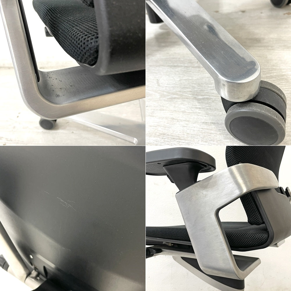 ウィルクハーン Wilkhahn オン ON.シリーズ オフィスチェア ハイバック ヘッドレスト付 XWH-17573HK3599 ファイバーフレックス アルミつや消し ●