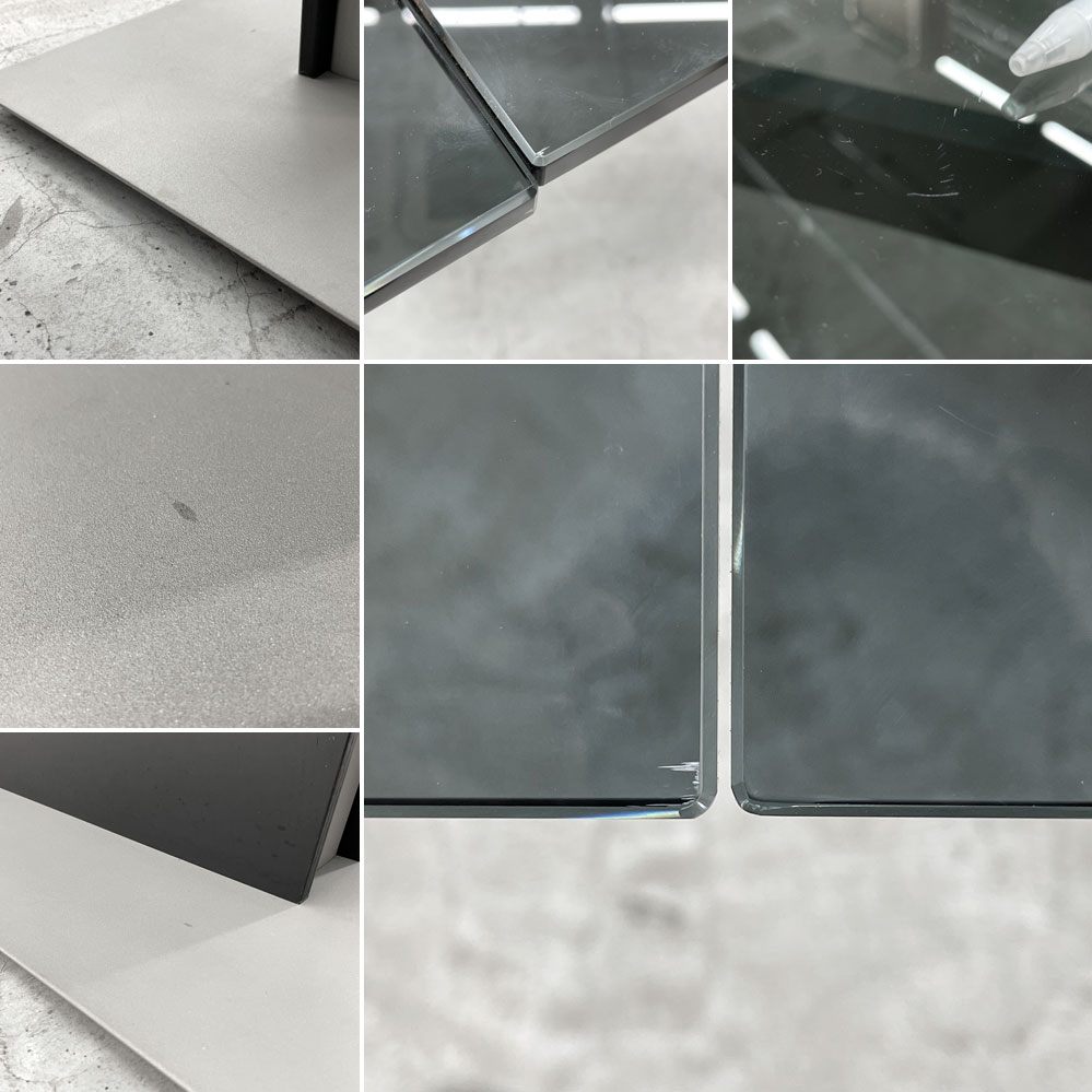 ボーコンセプト Boconcept モンツァ Monza ダイニングテーブル ガラス天板 エクステンション W190～280cm スモークガラス モノトーン 〓