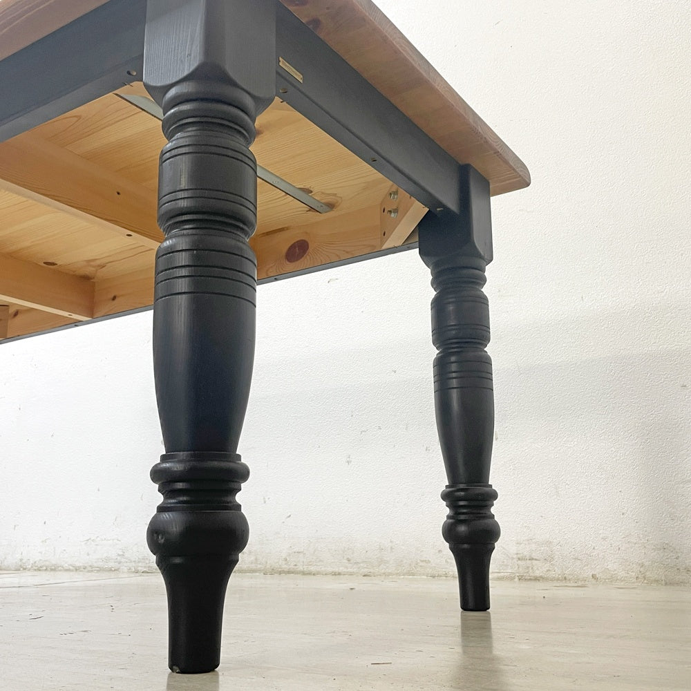 ブラックボード Blackboard カーフ karf ブルックリンスタイル ダイニングテーブル ろくろ脚 パイン無垢材 w160 ●