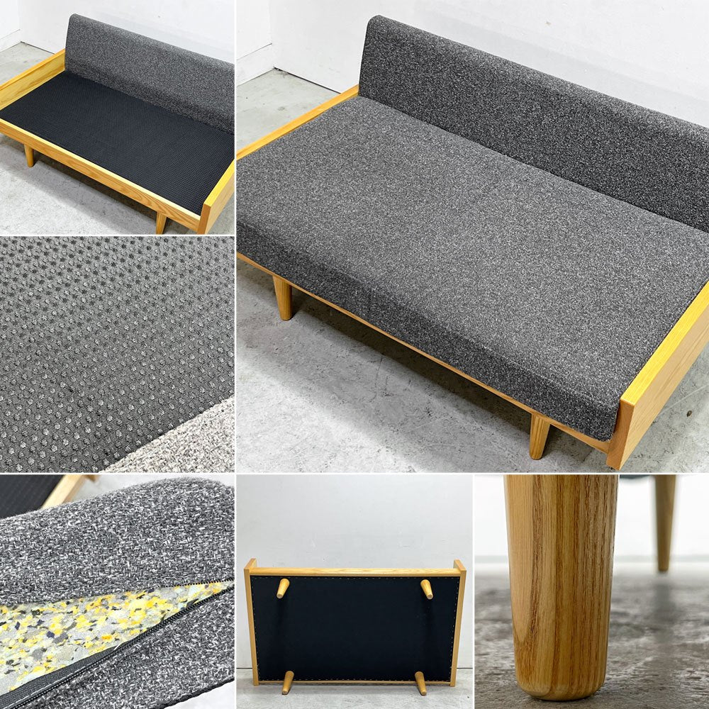 グラフ graf × 相合家具 SOGO デイベッドソファ M DAY BED SOFA ホワイトアッシュ材 カルドツイードⅡファブリック グレー 北欧スタイル 定価¥265,000円 ●