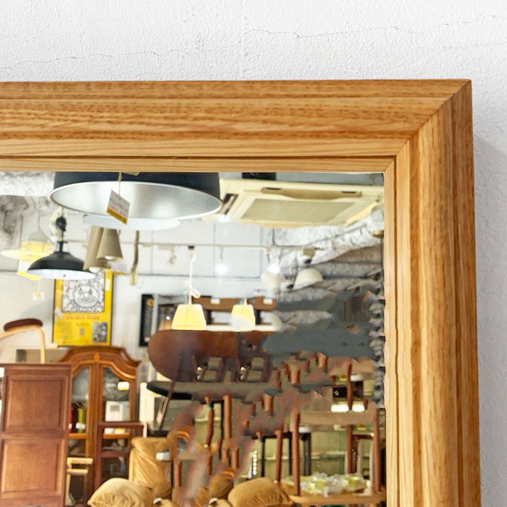 モーブレーワークス MOBLEY WORKS ウォールミラー Full-length Mirror オーク材フレーム スタンドミラー H200cm 店舗什器 ナチュラルモダン ★