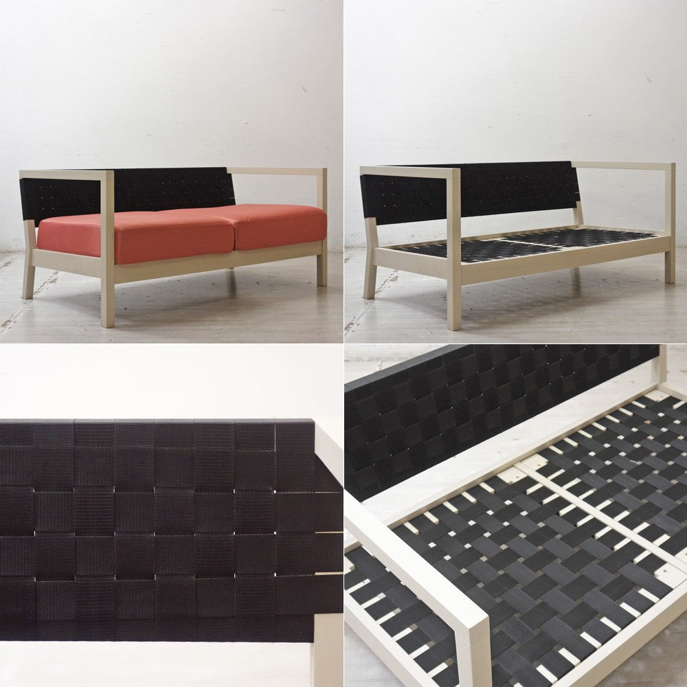 フランフラン Francfranc トラート TRAT ソファ 2シーター サテン生地 カバーリング サーモンピンク W140cm ●