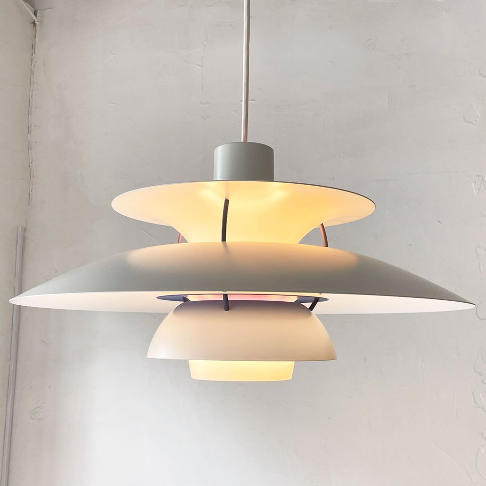 ルイスポールセン Louis Poulsen PH5 ホワイト ペンダントライト ポール・ヘニングセン Poul Henningsen デンマーク 美品 ★