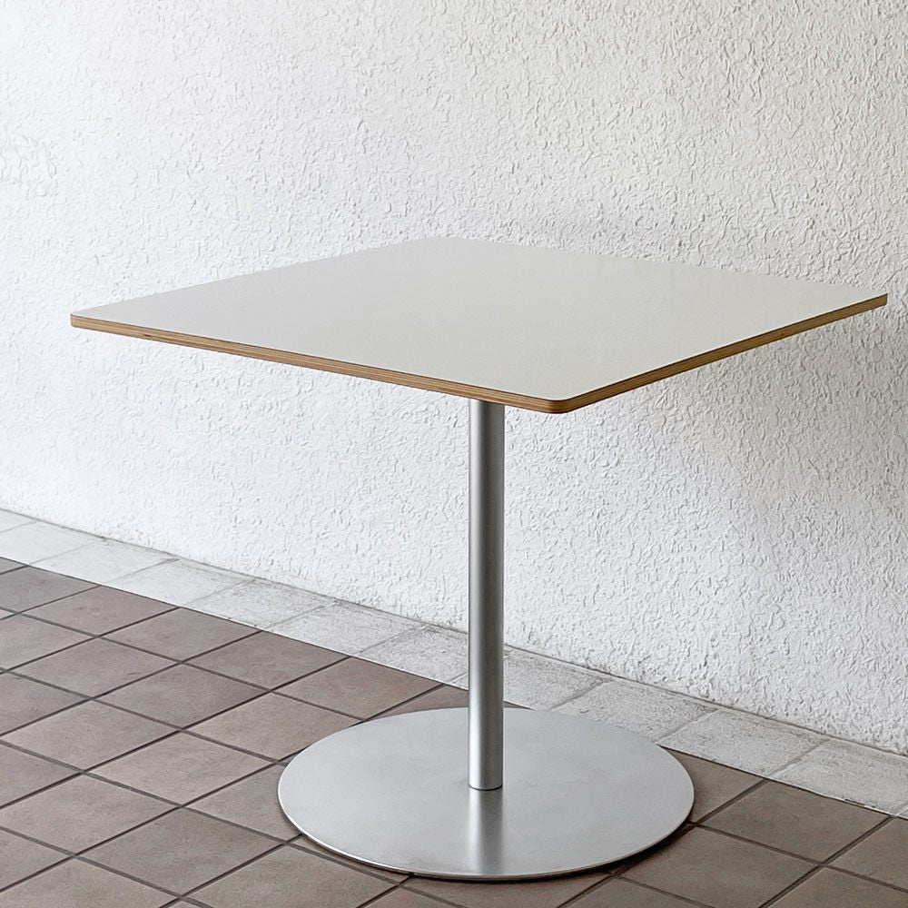 ラパルマ Lapalma ロンド RONDO スクエア カフェテーブル ロマーノ・マルカート ダイニングテーブル ホワイト W80cm 廃番 ◇