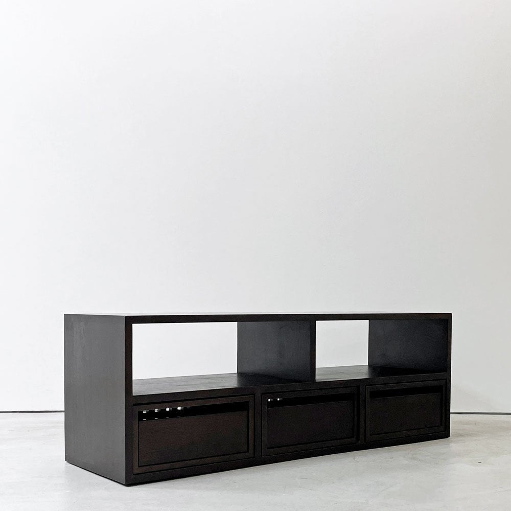エーフラット a.flat キューブ Cube テレビボード AVボード アッシュ無垢材 引き出し3杯 W116cm アジアンモダンデザイン ●