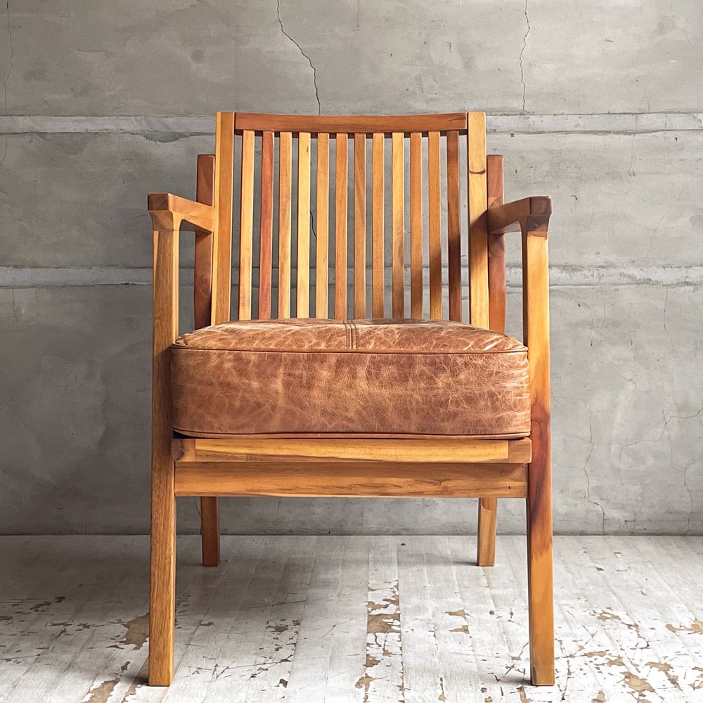 ダブルティー WTW アペルト チェア APERTO CHAIR NT アームチェア ラウンジチェア 1Pソファ レザー ブラウン 西海岸 ウエストコースト ♪