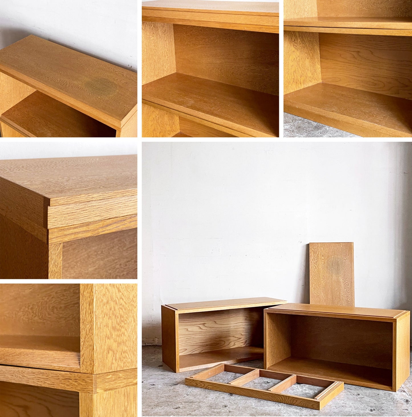 パシフィックファニチャーサービス P.F.S スタッキング ブックケース STACKING BOOK CASE Lサイズ 2段 + TOP&BASE オーク材 ■