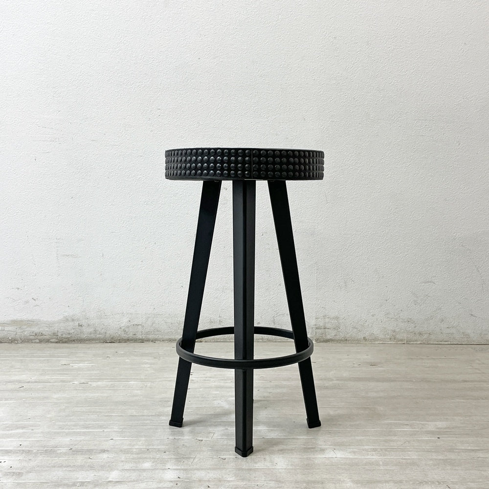 ディーゼルリビング DIESEL LIVING バー スタッド スツール Bar Stud Stool ブレイブマン ロゴエンボスモデル 本革 スチール 高さ63cm モローゾ MOROSO 非売品 A ●