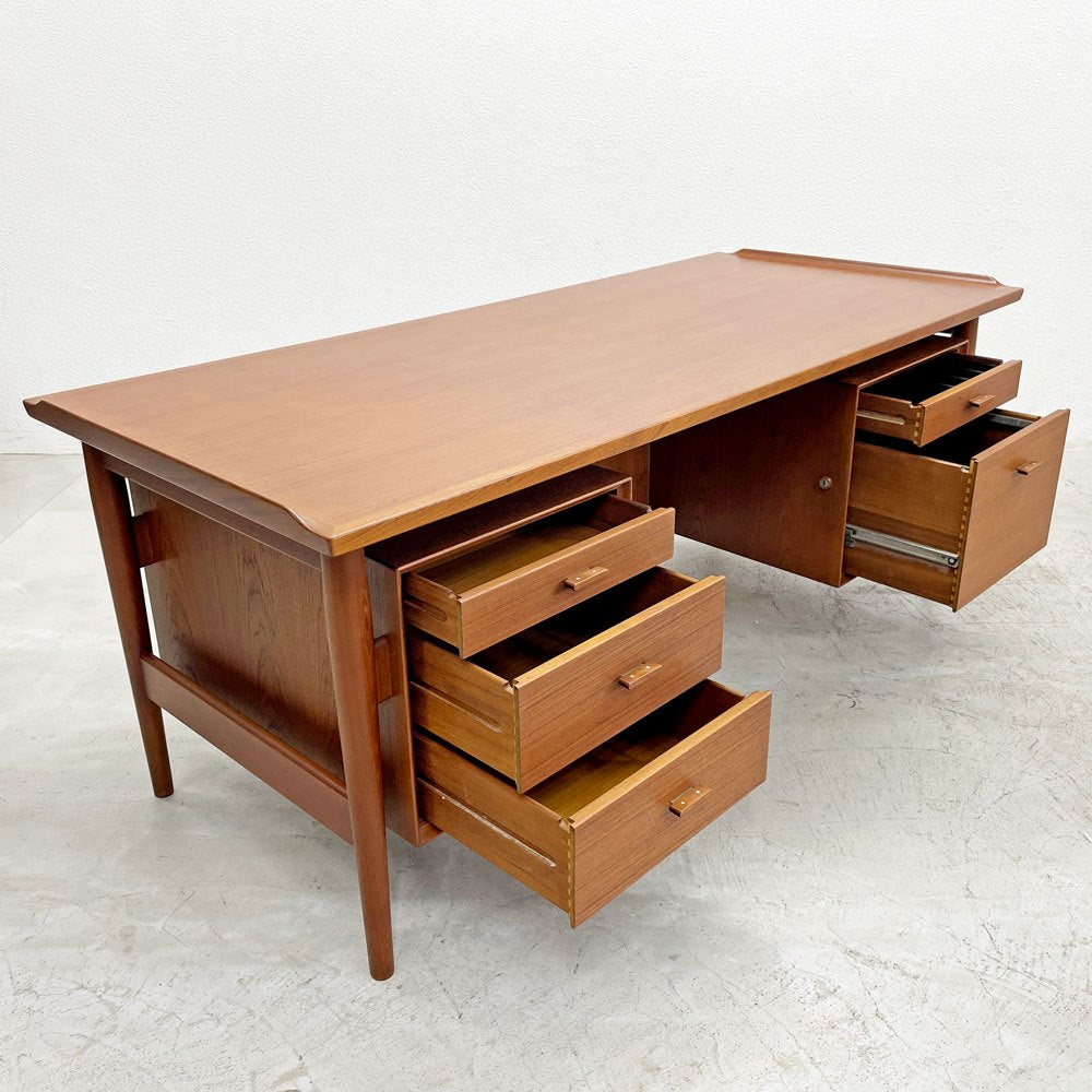 シバストファニチャー SIBAST FURNITURE No.207 両袖デスク チーク材 アルネ・ヴォッダー デンマークビンテージ 〓