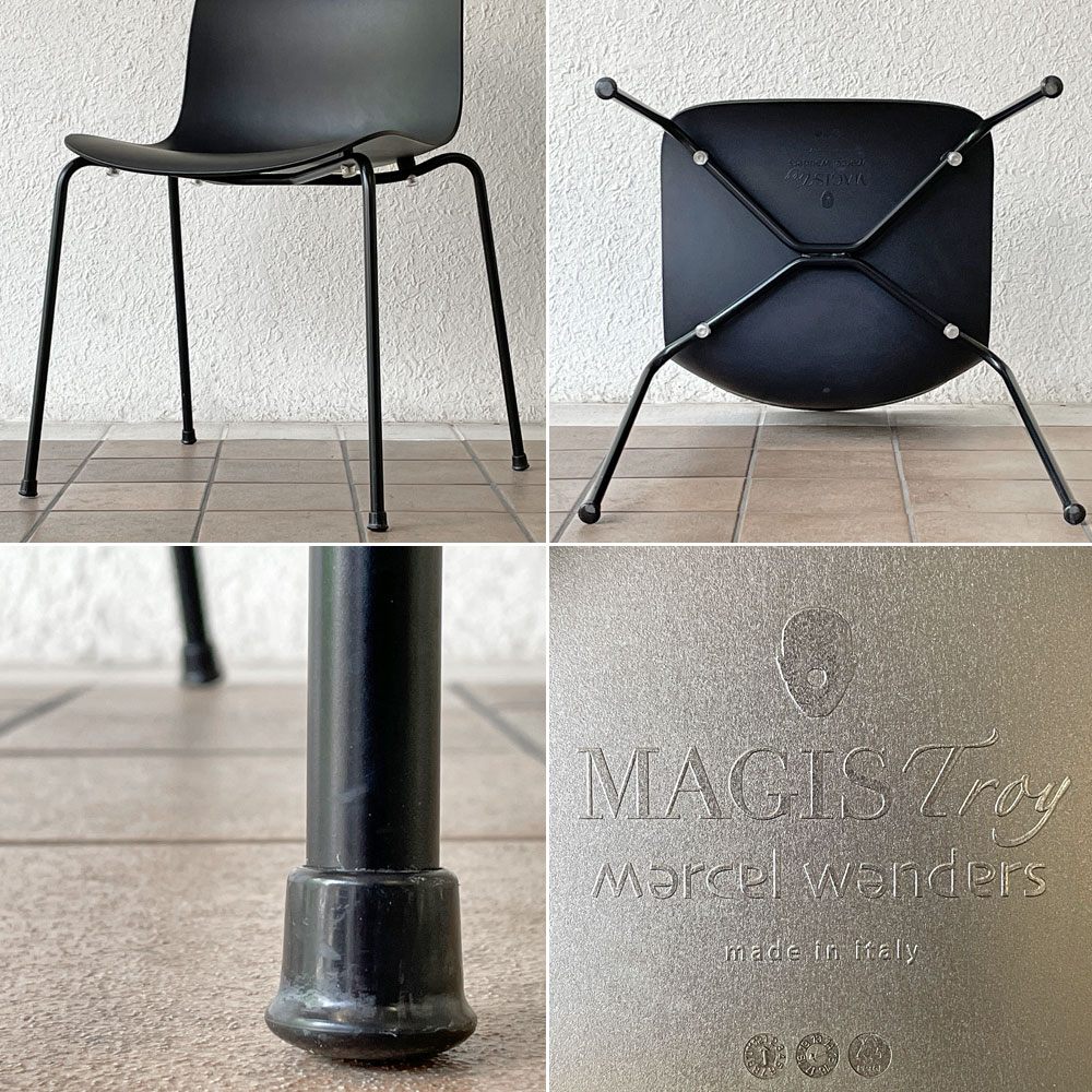 マジス MAGIS トロイ 4レッグス TROY 4-legs ダイニングチェア スタッキングチェア ポリプロピレン ブラック マルセル・ワンダース イタリア A◇