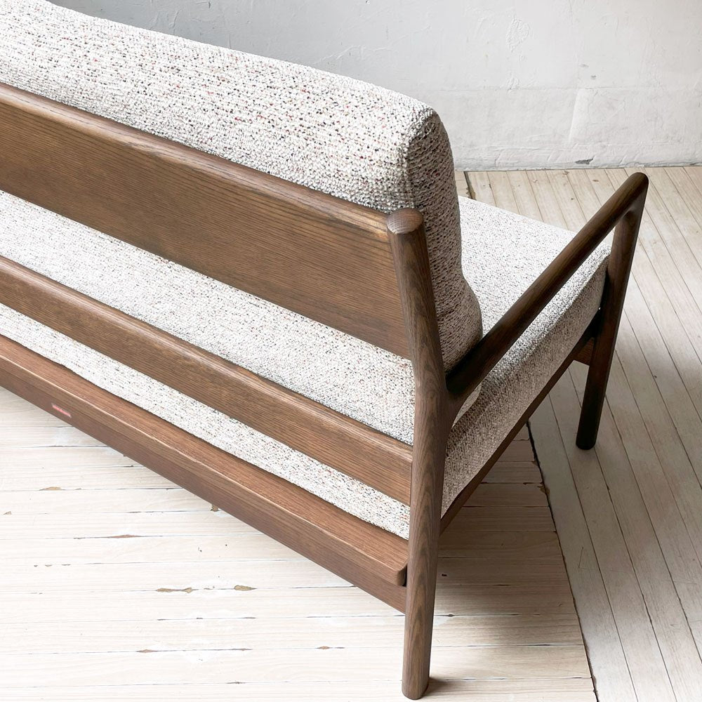 シラカワ家具 Shirakawa シフォン CHIFFON 2pソファ SL-2902 国産家具 北欧スタイル ナラ材 ハートブラウン コロラート生地 定価￥254,100- ★