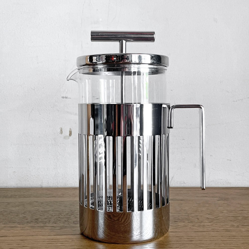 アレッシー ALESSI 9094 プレスフィルターコーヒーメーカー press filter coffee maker 8カップ用 コーヒーポット ティーポット ステンレス 耐熱ガラス アルド・ロッシ Aldo Rossi イタリアンモダン ■