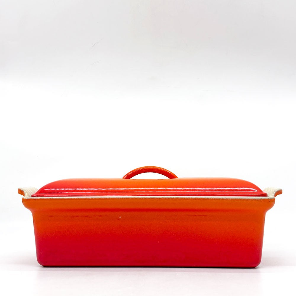 ルクルーゼ LE CREUSET テリーヌ・レクタ 長方形 ストーンウェア 28cm オレンジ フランス ●