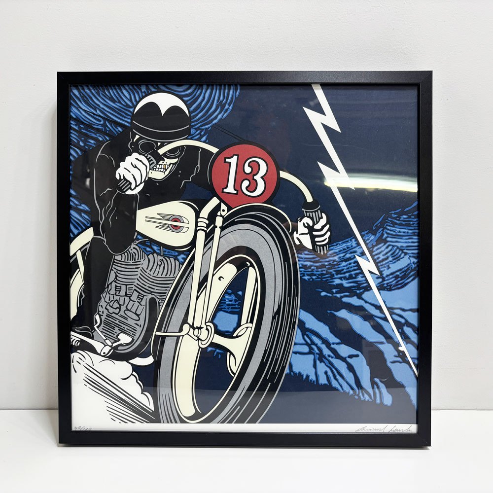 コンラッドリーチ CONRAD LEACH ラッキー サーティーン Lucky 13 シルクスクリーン アートフレーム ポスター ポップアート 38/100 希少 49×48cm(スクリーンサイズ) 額装品 ●