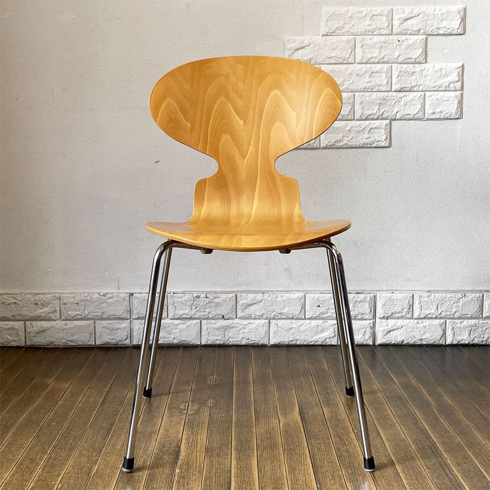 フリッツハンセン Fritz Hansen 3101 アリンコチェア アントチェア 4本脚 ナチュラルビーチ ラッカー仕上げ フェルトグライズ アルネ・ヤコブセン E ◎