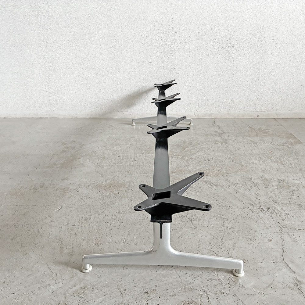 ハーマンミラー Herman Miller エアポートベンチ タンデムシート 4連ベース W224cm アームシェル用 C&R イームズ ビンテージ 〓