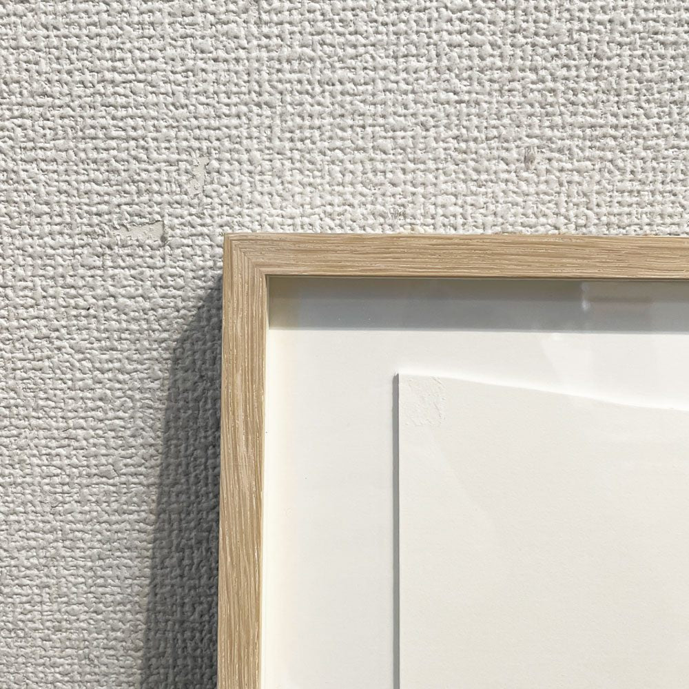 ニュートン newton 都立大 オリジナルウッドフレーム 額縁 オーダー品 オーク材 ワイパーホワイト 69.5×45.5cm 外箱付 ◎