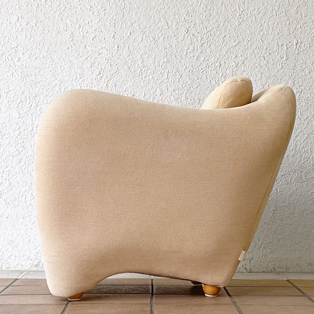イデー IDEE ミニミラーアームチェア MINI MILLER ARM CHAIR パーソナルチェア シングルソファ ファブリック ベージュ 廃番色 ◇