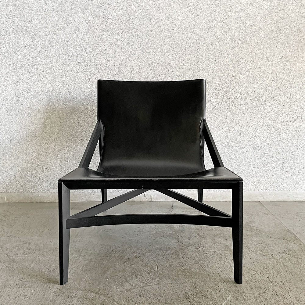 カッシーナ Cassina グランドツアー Grand Tour ピロッタ 470 PILOTTA ラウンジチェア レザーシート ブラック ロドルフォ・ドルドーニ 参考価格33万円 廃番 A 〓