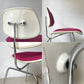 ハーマンミラー Herman Miller ツーピースプラスチックチェア Two Piece Plastic Chair DCM ホワイト マゼンタ ファブリック張替済 ビンテージ イームズ 希少 ★