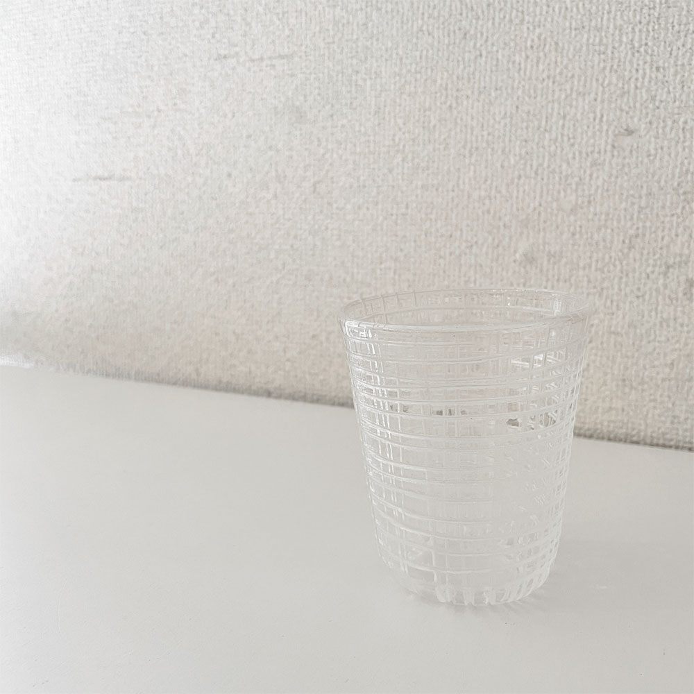 辻和美 Kazumi Tsuji 普通のコップ ミゾレ グラス ガラスタンブラー Φ7.5×9cm ファクトリーズーマー factory zoomer 現代作家 ◎