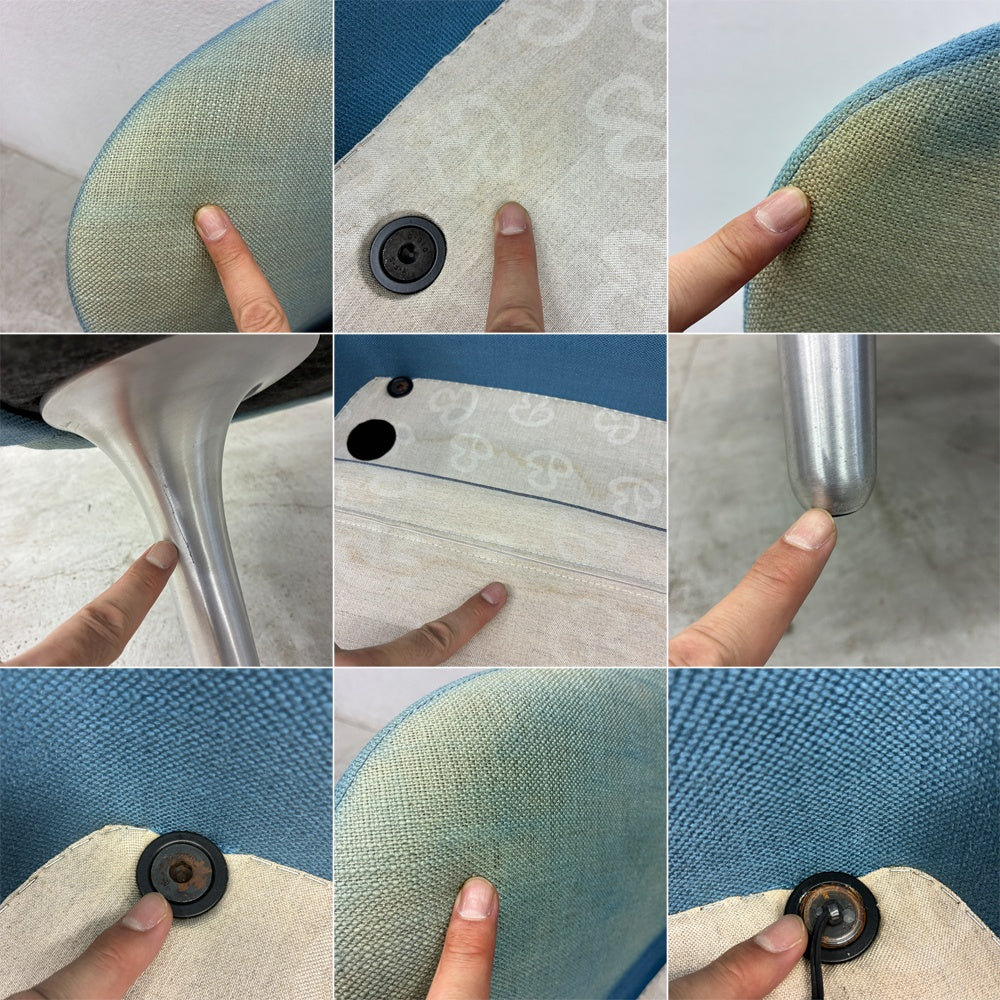 フリッツハンセン Fritz Hansen ロオチェア RO JH1 ラウンジチェア ファブリック Faded Denim Blue アルミベース ハイメ・アジョン 現行定価￥526,680以上 〓