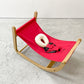 ファルスカ farska スクロールチェアプラス SCROLL CHAIR PLUS ベビーチェア ロッキングホース レッド×ナチュラル ベルト クッション ●
