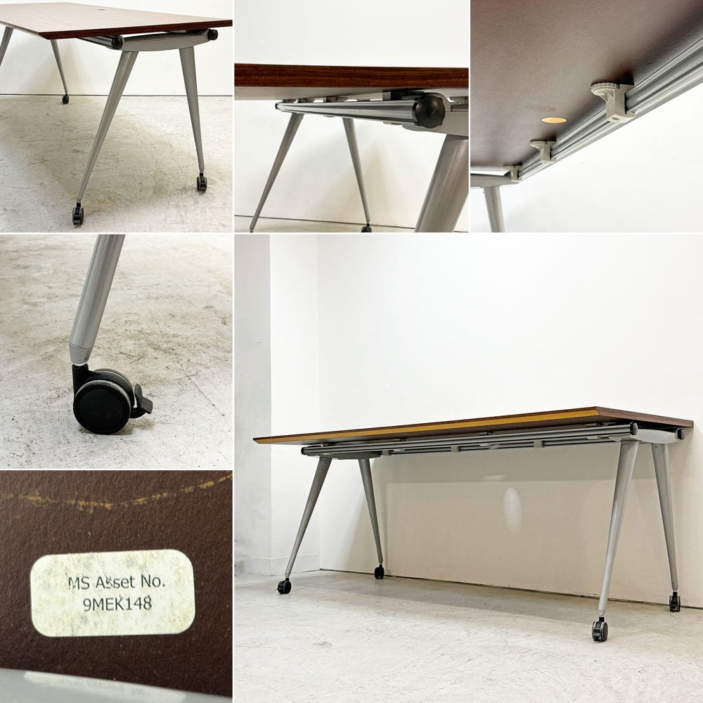 ハーマンミラー Herman Miller アバックエンバイロメンツ ABAK ミーティングテーブル デスク W180cm ウォールナットカラー キャスター付き ティム・ウォレス ●
